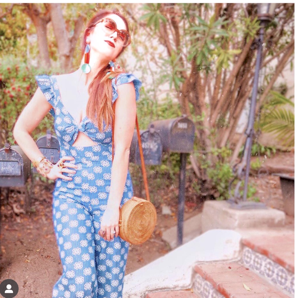 Fun 70s style. Floral  jumpsuit